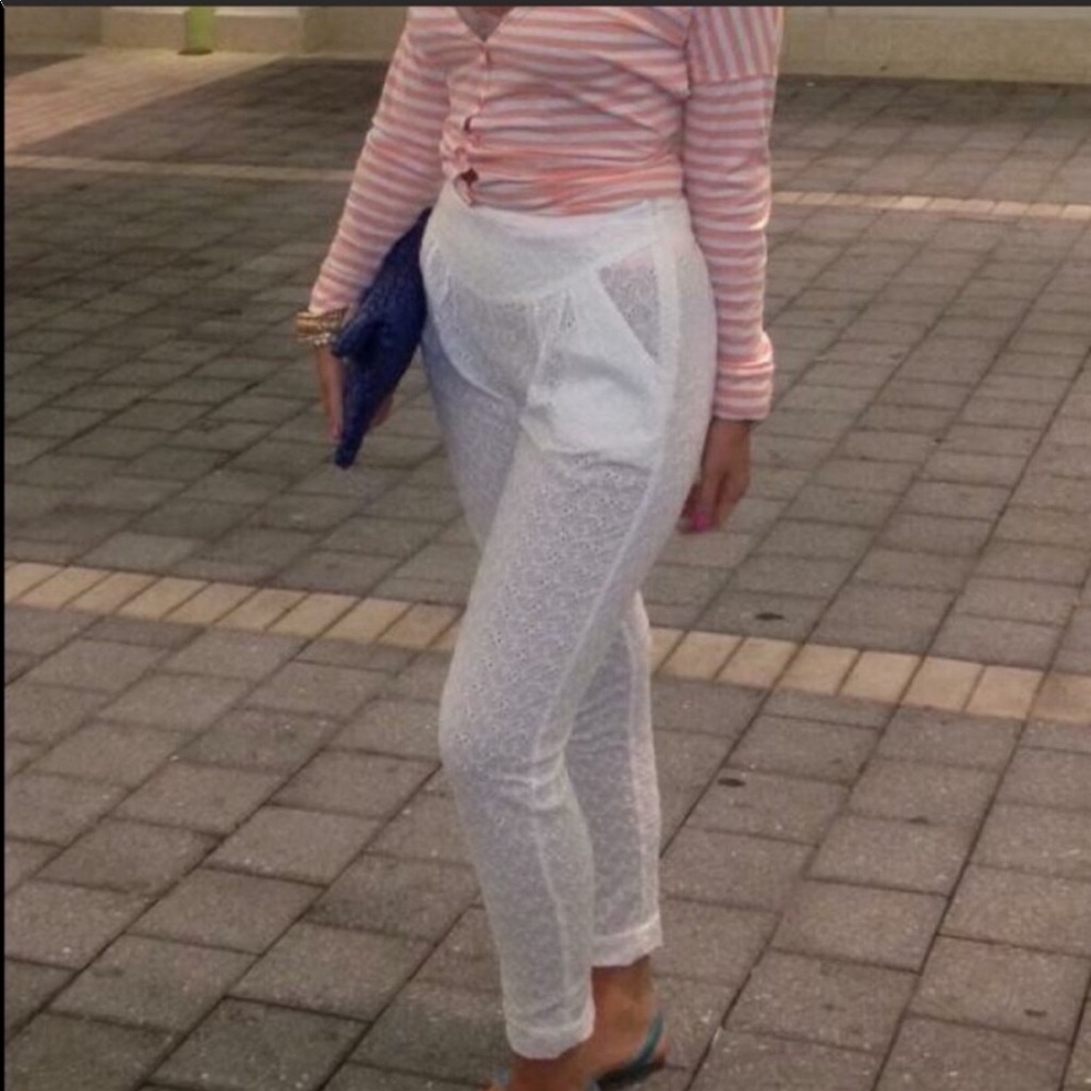 ASOS White Skinny Pant Embroidered Pant High Waist